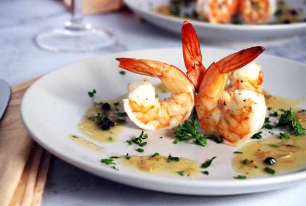 Marinated Shrimp with Champagne Beurre Blanc