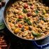 Simple almond chicken, chickpea and eggplant curry