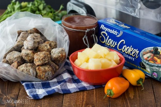 Slow Cooker Pineapple Brown Sugar Meatballs