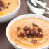 Slow cooker sweet potato soup with maple bacon
