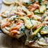 Smoked salmon and avocado pizza