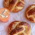 Soft pretzels with buffalo cheddar cheese sauce