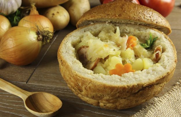 Soup in a bread bowl