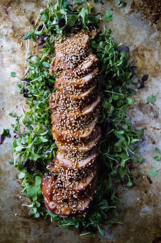 Soy sesame maple pork tenderloin