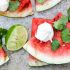 Spicy Grilled Watermelon with Creme Fraiche