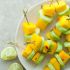 Spicy mango cucumber salad skewers