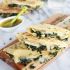 Spinach, artichoke and Brie crepes with sweet honey sauce