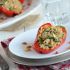 Spinach & Bulgur Wheat Stuffed Red Peppers