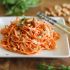 Spiralized Carrot Pasta With Ginger-Lime Peanut Sauce