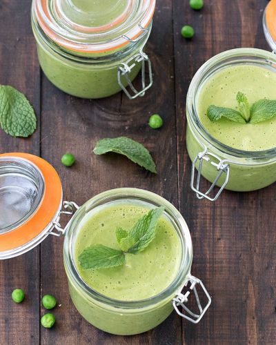 Spring pea and mint soup