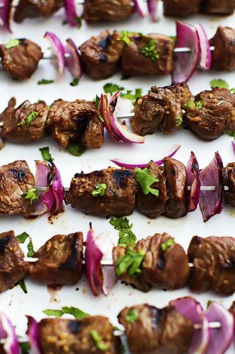 Grilled steak kabobs