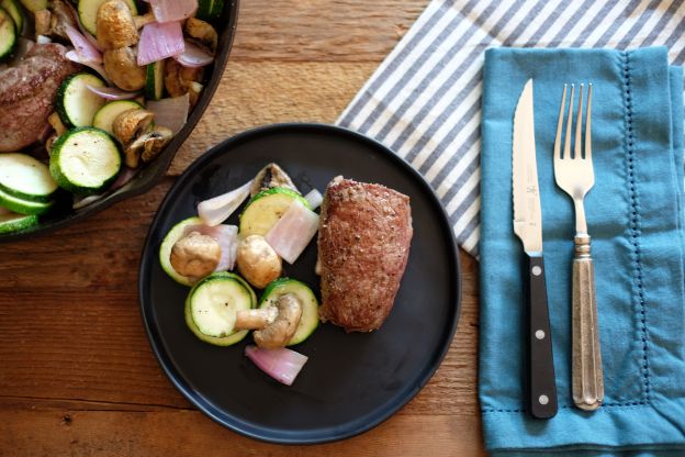 Simple one-pan steak and veggies