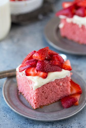 Strawberries and cream cake