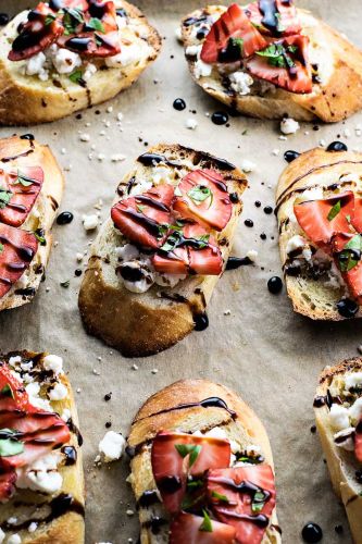 Strawberry and goat cheese bruschetta