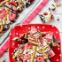 Strawberry pretzel chocolate swirl bark