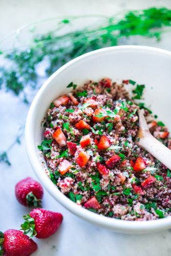 Strawberry quinoa tabouli