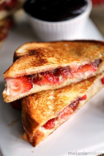 Strawberry rhubarb grilled cheese
