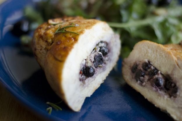 Blueberry-stuffed chicken