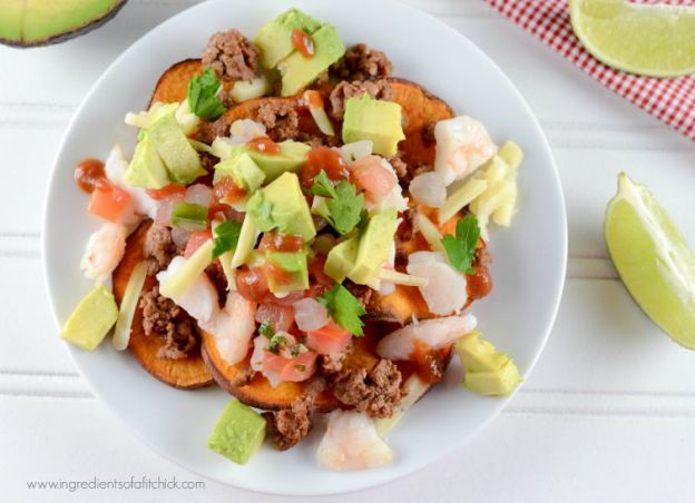 SHRIMP & BISON SWEET POTATO NACHOS