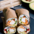 Sushi Burrito with guacamole and sriracha mayo
