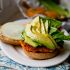 Sweet potato veggie burgers with avocado