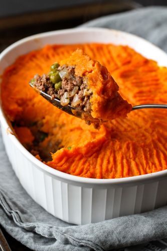 SWEET POTATO BISON SHEPHERD’S PIE RECIPE
