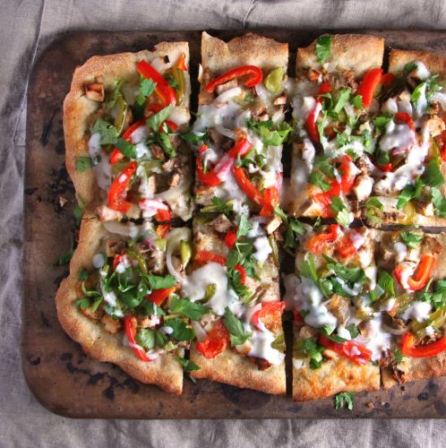 Tandoori Pizza With Honey Garlic Yogurt Sauce