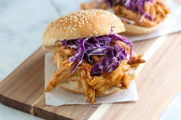 Tangy BBQ Pulled Chicken Sandwiches