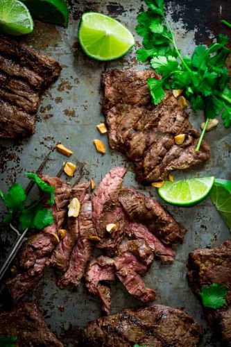 Grilled thai coconut lime skirt steak