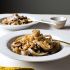 Fettuccine with mushrooms, walnuts and Parmesan