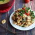 Toasted tortellini with pesto cheese fondue