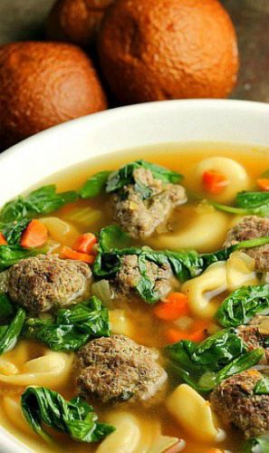 Tortellini Meatball Soup