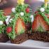 Strawberry Christmas Tree Brownie Bites