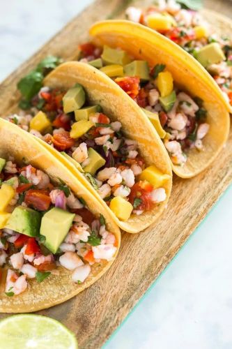 Tropical Shrimp Ceviche Tacos