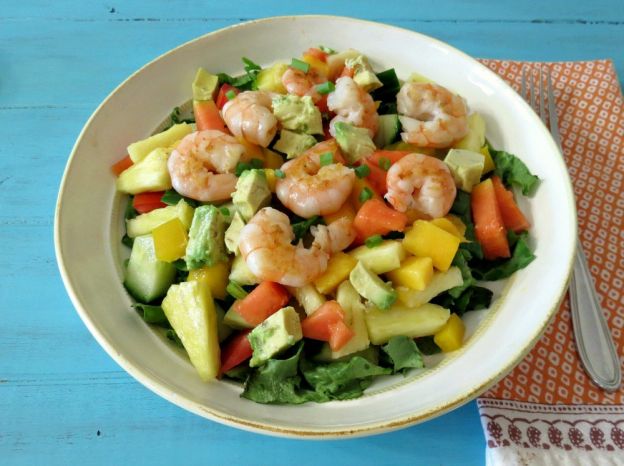 Tropical Shrimp Salad with Pineapple Mango Dressing