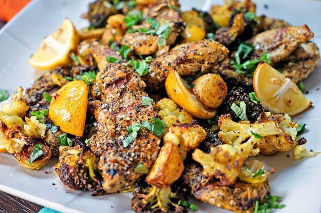 Turkey - Turkish Grilled Chicken and Roasted Vegetables With Lemon and Basil