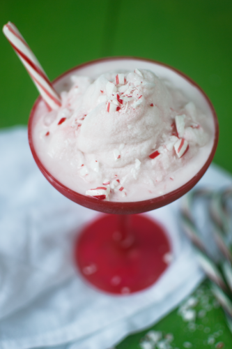 Vegan candy cane milkshake