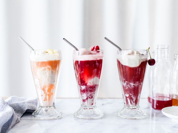 Cherry Bourbon Cacao Nib Soda Ice Cream Float