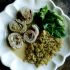 Turkey rolls with mustard and cream