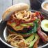 WESTERN BACON BURGERS WITH BBQ MAYO AND CRISPY ONION STRINGS