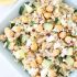 Orzo salad with chickpeas, cucumbers, lemon, dill and feta