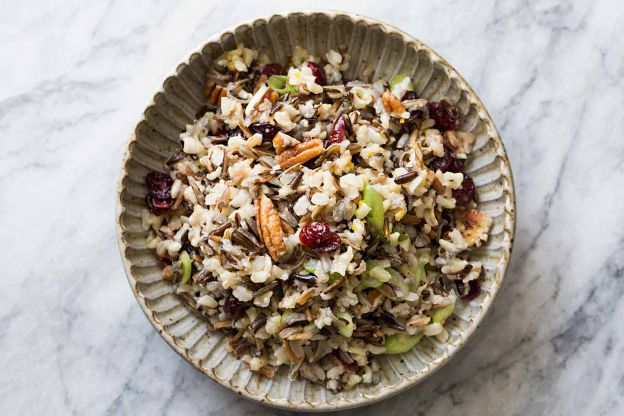 Wild Rice Salad with Cranberries and Pecans