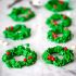 White chocolate and peppermint Christmas wreath cookies