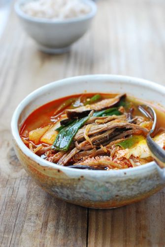 Yukgaejang (Korean Spicy Beef Soup with Vegetables)