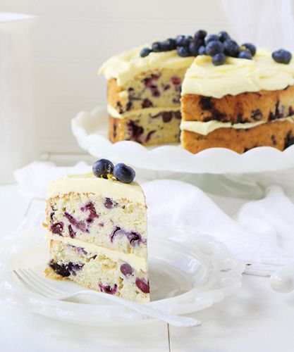 Blueberry zucchini cake with lemon buttercream