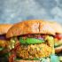 Mexican green chili veggie burgers