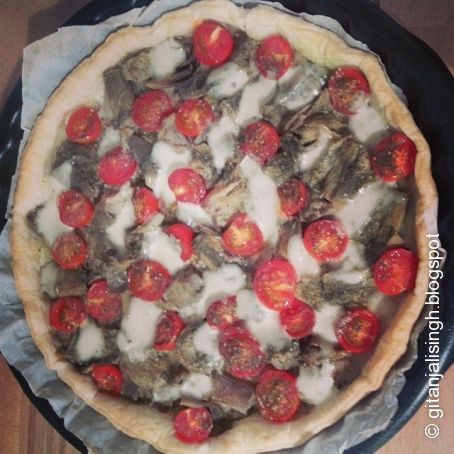 Cherry Tomato and Artichoke Tart