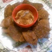 Cinnamon Sugar Tortilla Chips and Cinnamon cream cheese dipping sauce