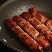 Bacon wrapped Hot dogs