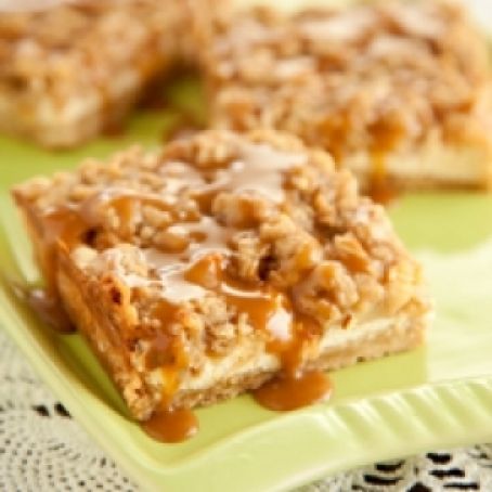 Paula’S Caramel Apple Cheesecake Bars with Streusel Topping